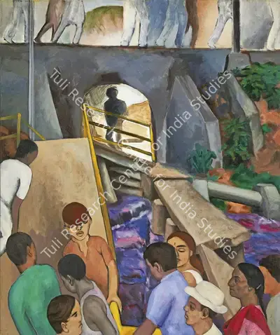 Patwardhan, Sudhir (Artist). Bridge, 1993 | Painting, Pu.Onl/12.03.26, 2026 · Pundole