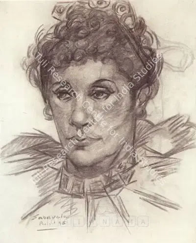 Jehangir Sabavala (Artist), Nanette, 1948, Drawing