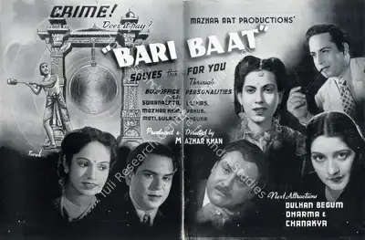 Mazhar Khan (Producer), Bari Baat, 1944, Advertisement