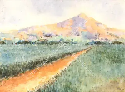 N.S. Bendre (Artist), Landscape, 1943, Painting