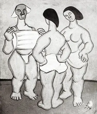 Pran Pal (Artist), They Dance, Painting