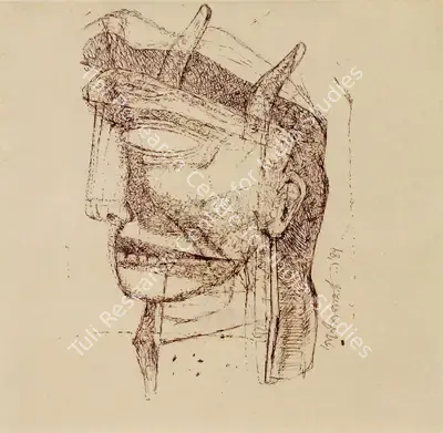 Nayanaa Kanodia (Artist), Man Watching TV, Painting