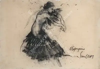 Sunil Das (Artist), Flamenco Dancer Series, 1962, Drawing