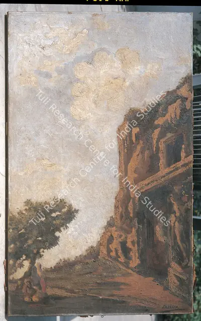 Sailoz Mookherjea (Artist), Cave Gate, 1945, Painting