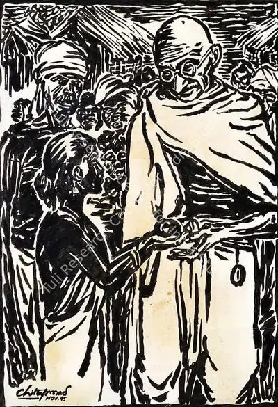 Chittaprosad (Artist), Untitled, 1945, Drawing