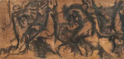 Nikhil Biswas (Artist), Combat (Makimono) Series, 1965, Painting