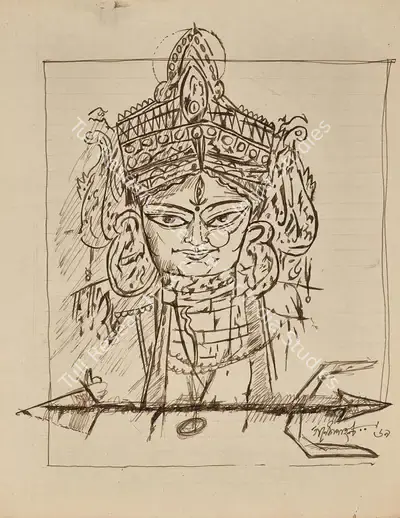 Ganesh Pyne (Artist), Untitled, 1969, Drawing