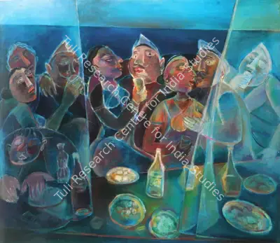 Paritosh Sen (Artist), The Party, 1989, Painting