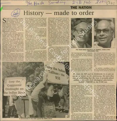 Hasan Suroor (Writer), History-Made to Order, 2000, Newspaper Clipping