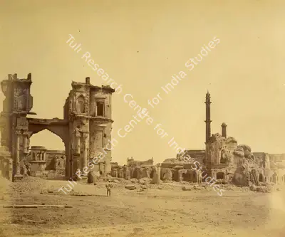 Felice Beato (Photographer), The Clock Tower opposite the Baillie Guard or Residency, Lucknow, 1858, Antiquarian Photograph