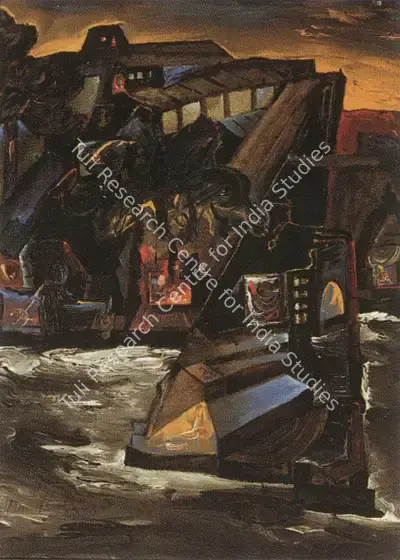 Manu Parekh (Artist), Landscape, 1989, Painting