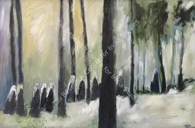 S.K. Bakre (Artist), Untitled (Figures in Woodland), Painting