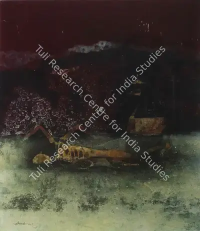 Pyne, Ganesh (Artist). Swim. Tempera on canvas, 1969 | Painting | FineArts | 00599258
