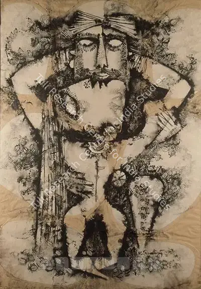 M. Senathipathi (Artist), Lovers, 1981, Painting