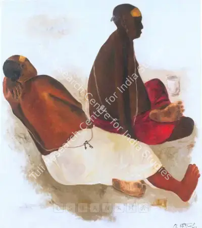 B. Vithal (Artist), Seated Brahmins, Painting