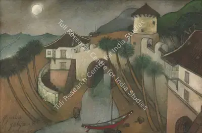 A.A. Raiba (Artist), Moonlit Night, 2005, Painting