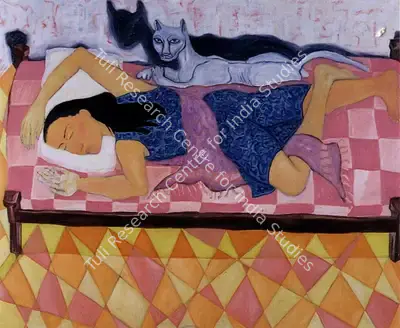 Rodwittiya, Rekha (Artist). The Wait Before Dawn. Oil on canvas, 1989 | Painting | FineArts | 00371787
