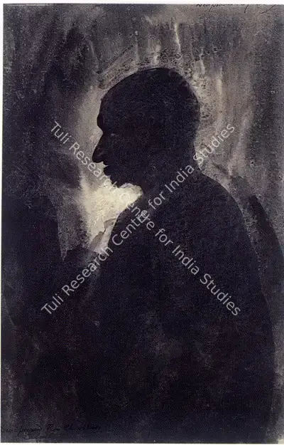 D.P. Roy Chowdhury (Artist), Gandhi, 1969, Painting
