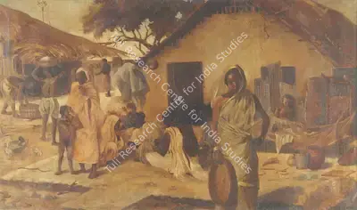 Anil Sen Gupta (Artist), Village Scene, 1939, Painting
