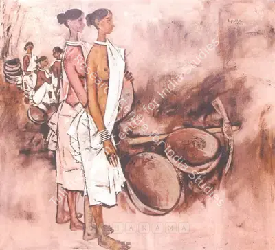 B. Prabha (Artist), Workers, 1962, Painting