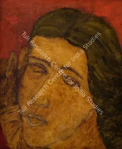 Shamshad Husain (Artist), Head, 1986, Painting