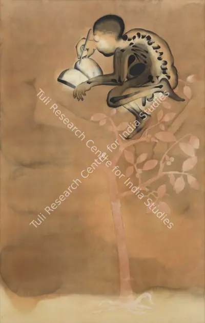 Atul Dodiya (Artist), Scribe on Walnut Tree, 2004, Painting