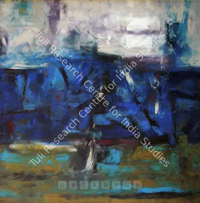 K.M. Adimoolam (Artist), Blue Abstract, Painting
