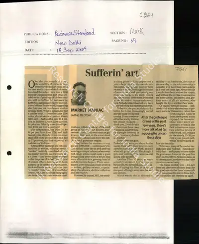 Jamal Mecklal (Writer), Sufferin'Art, 2009, Newspaper Clipping