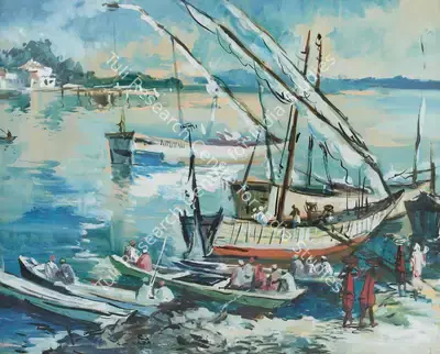 S.H. Raza (Artist), Untitled, 1945, Painting