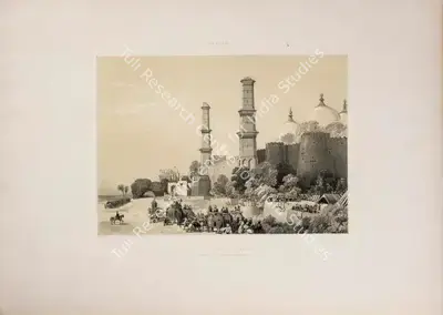 J.D. Hardinge (Lithographer), Entry of the Maharajah Dhulip sing into Lahore, 1847, Lithograph
