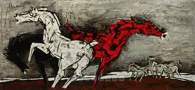 Husain, M.F. (Artist). Untitled. Oil on canvas, 1960 | Painting  | 00880222