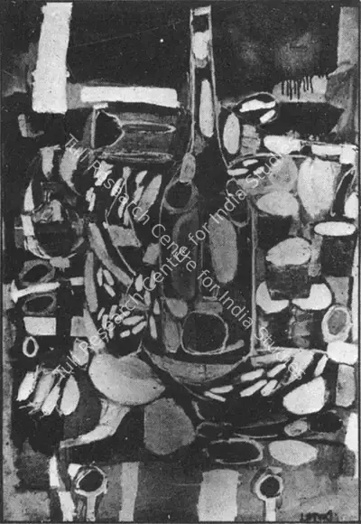 K.G. Subramanyan (Artist), Still Life with Bottle, 1962, Painting