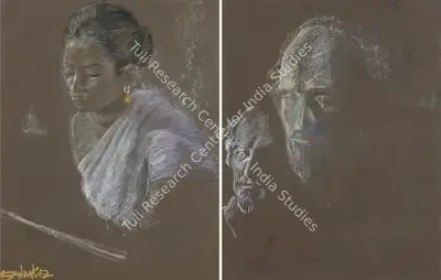 Bikash Bhattacharjee (Artist), Untitled (Lady), 1962, Painting