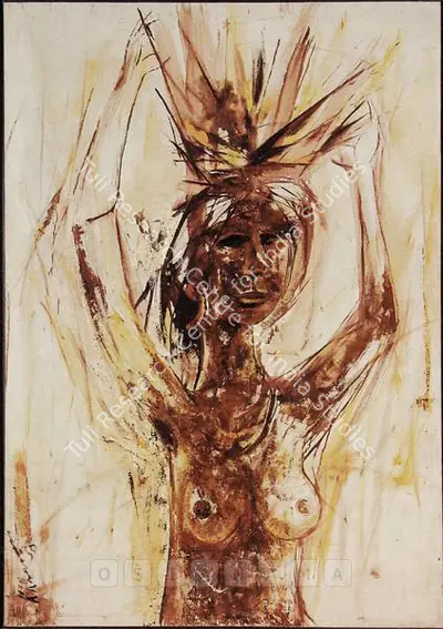 Krishen Khanna (Artist), Tribal Woman, 1958, Painting