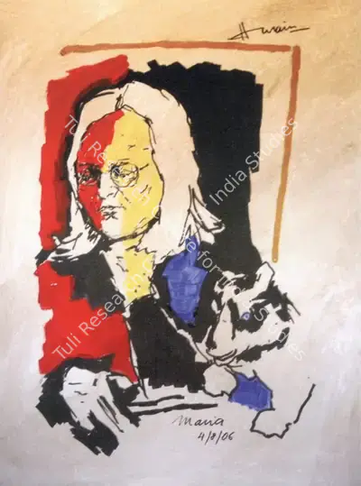 M. F. Husain (Artist), Maria, 2006, Painting