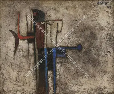 Gujral, Satish (Artist). Lovers, 1963 | Painting, Sa.Del/27.09.25, 2025 · Saffronart