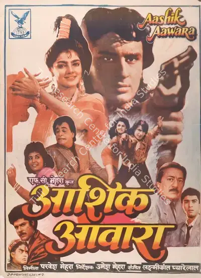 Parvesh Mehra (Producer), Aashik Aawara, 1993, Full Sheet Poster