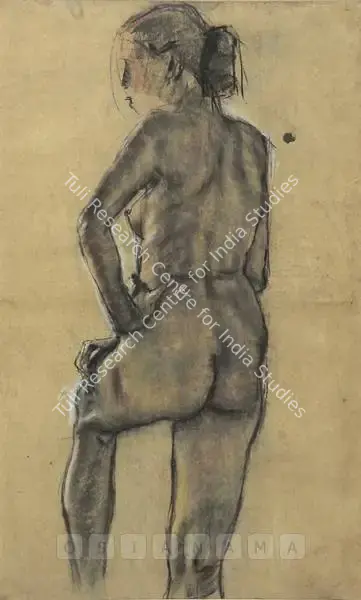 Bikash Bhattacharjee (Artist), Nude, 1961, Drawing