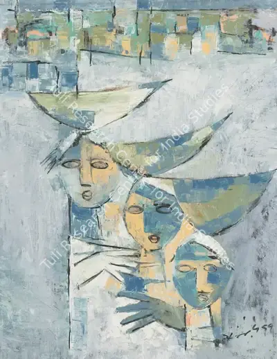 G.R. Santosh (Artist), Untitled (Three Women), 1959, Painting