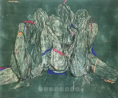 Balraj Khanna (Artist), Anonymous Widows Of Dhaka, 1972, Painting