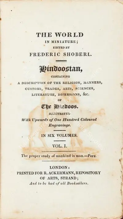 Frederic Shoberl (Editor), Hindoostan, 1822, Edited Antiquarian Book