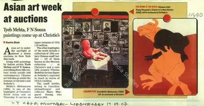 Kavita Shah (Writer), Asian Art Week At Auctions, 2007, Newspaper clipping