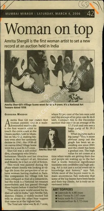 Georgina L. Maddox (Reporter), Woman on Top, 2006, Newspaper Clipping