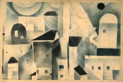 Sen, Sunil Madhav (Artist). Houses, n.d. | Painting, Os.Mum/19.01.08, 2008 · Osian's