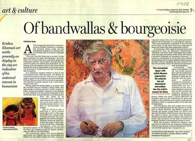 Gitanjali Dang (Writer), Of Bandwallas & Bourgeoisie, 2005, Newspaper clipping