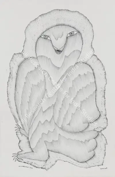 Jangarh Singh Shyam (Artist), Gughawa Pakshee (Gond Art), 1993, Painting
