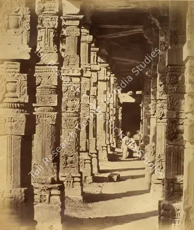Felice Beato (Photographer), Interior of a Hindoo Temple in the Kootub, Delhi, 1858, Antiquarian Photograph