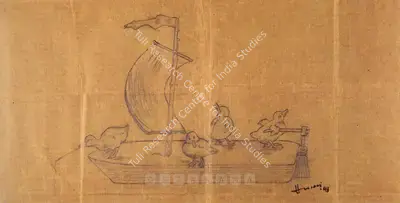 M.F. Husain (Artist), Untitled, 1943, Drawing