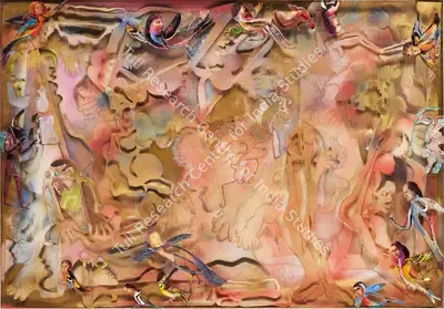 Samant, Mohan (Artist). Gathering of Angels, 1978 | Painting, So.Lon/26.10.21, 2021 · Sotheby's