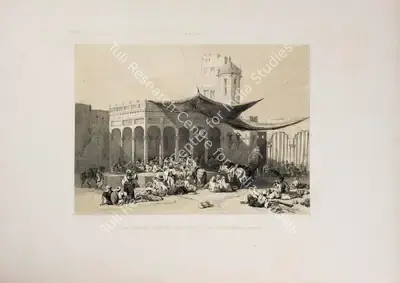 J.D. Hardinge (Lithographer), Sikh Soldiers receiving their pay at the Royal Durbar, Lahore, 1847, Lithograph